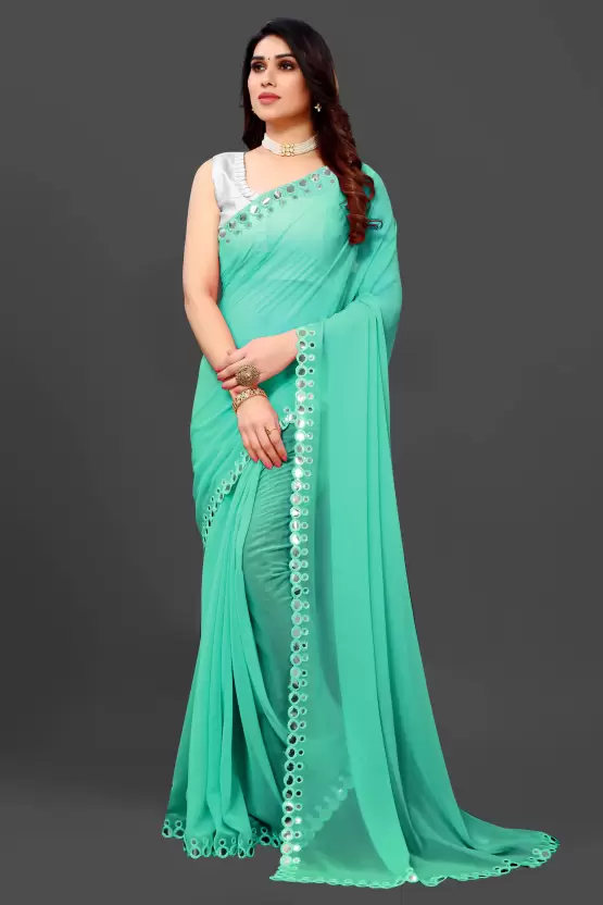 Side Mirror Styles Georgette Party Wear Sarees Catalog